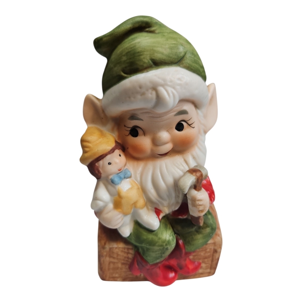 Homco Santa's Workshop Christmas Elf Figurines 5406 Vintage Set Of 2 - Picture 2 of 10